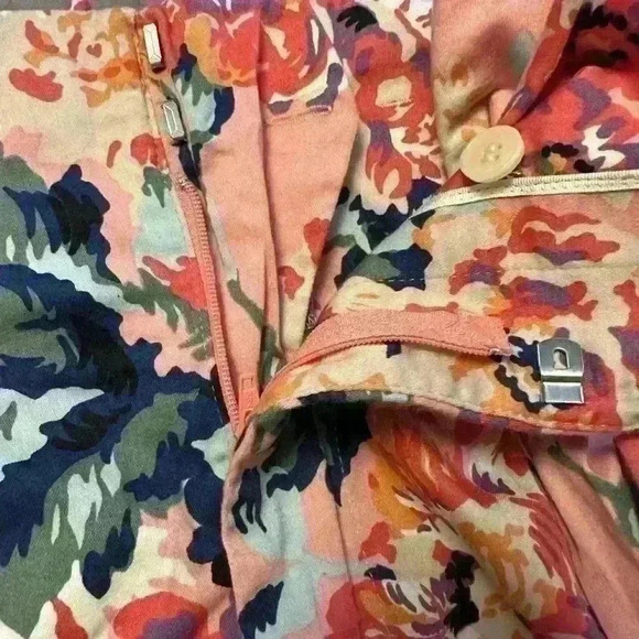 Zara Pink Floral Wide Leg Pants Tie Waist High Rise- Size Extra Small - Picture 8 of 8